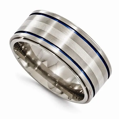 Edward Mirell Titanium w/ Sterling Silver & Blue Anodized - 10mm