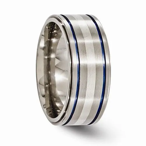 Edward Mirell Titanium w/ Sterling Silver & Blue Anodized - 10mm