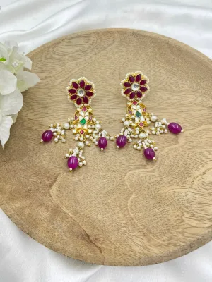 Eiravati Gold Plating Kundan Polki Earrings