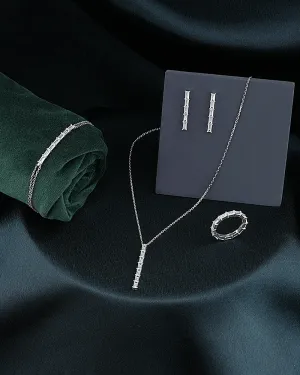 Elegant Sterling Silver Pendant Necklace Set