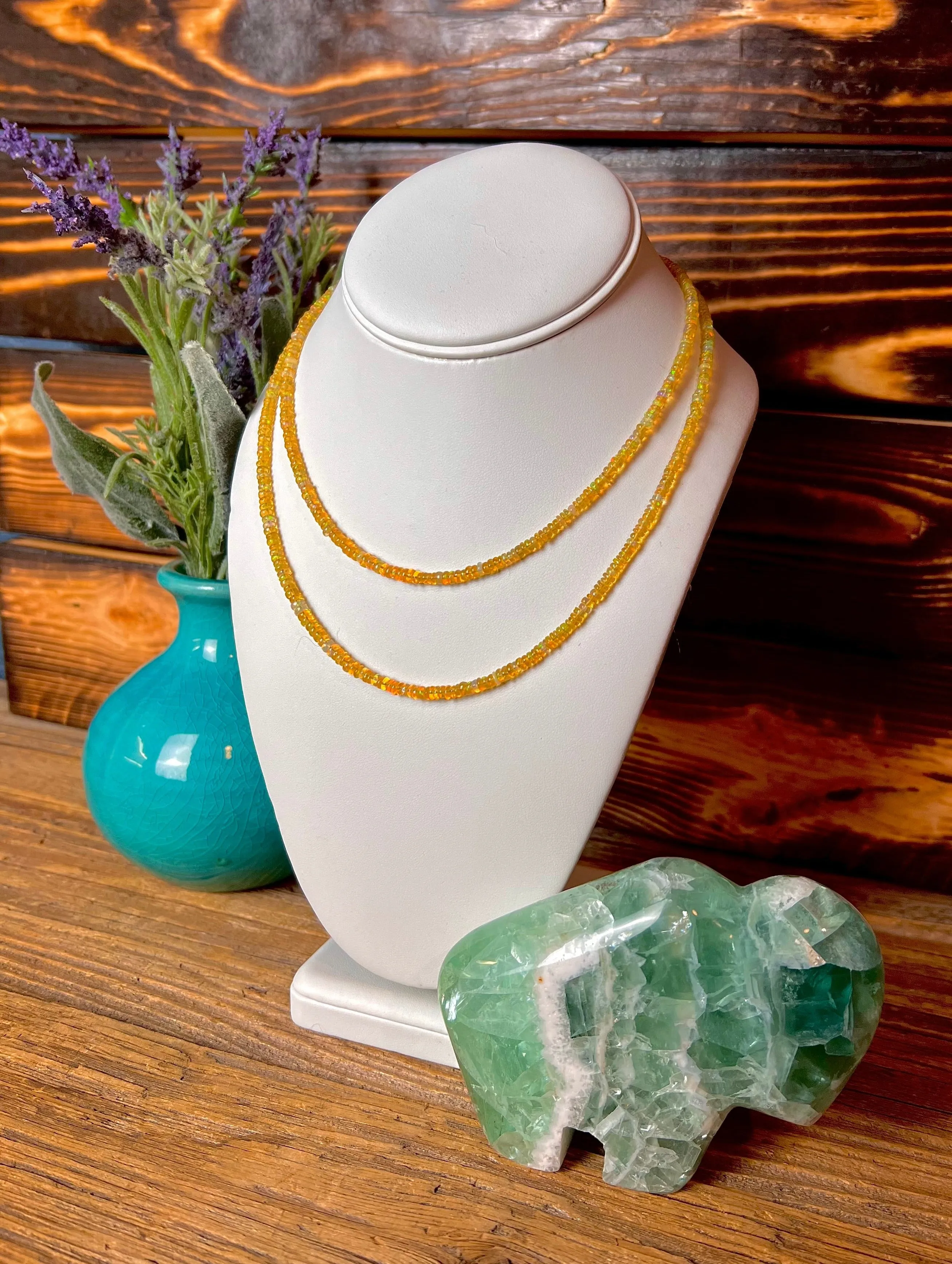 Ethiopian Opal Double Strand Bead Necklace