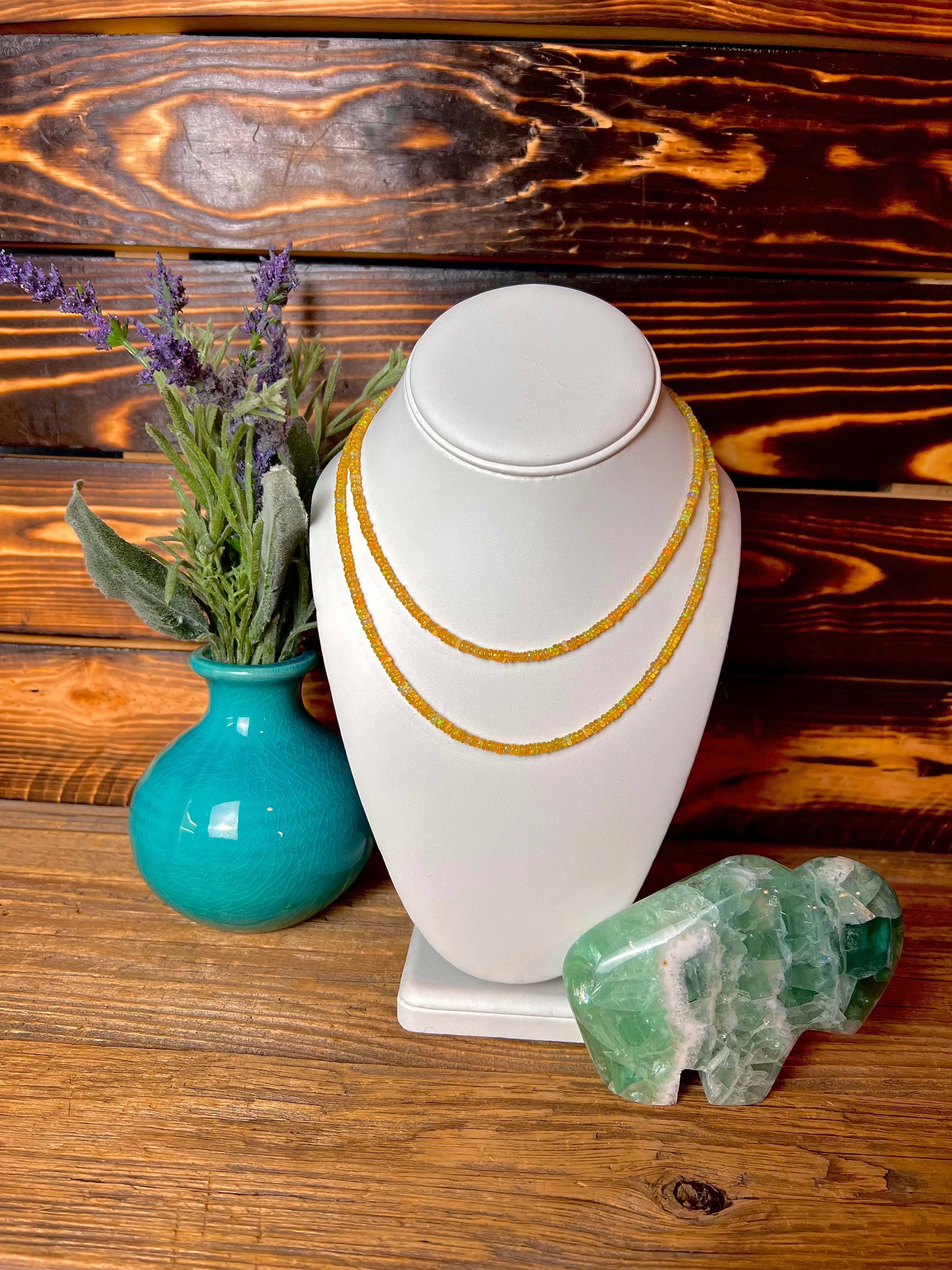 Ethiopian Opal Double Strand Bead Necklace
