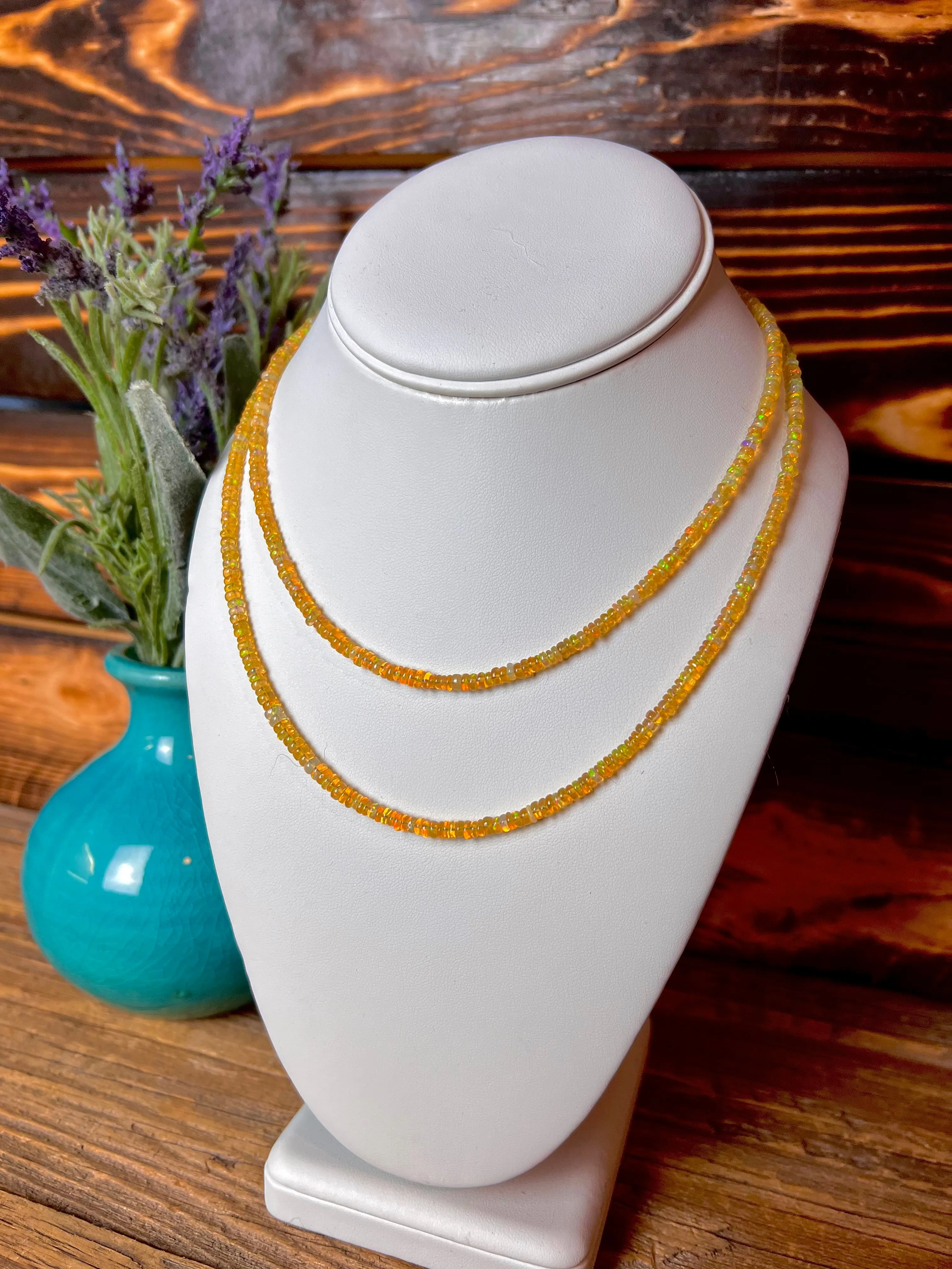 Ethiopian Opal Double Strand Bead Necklace