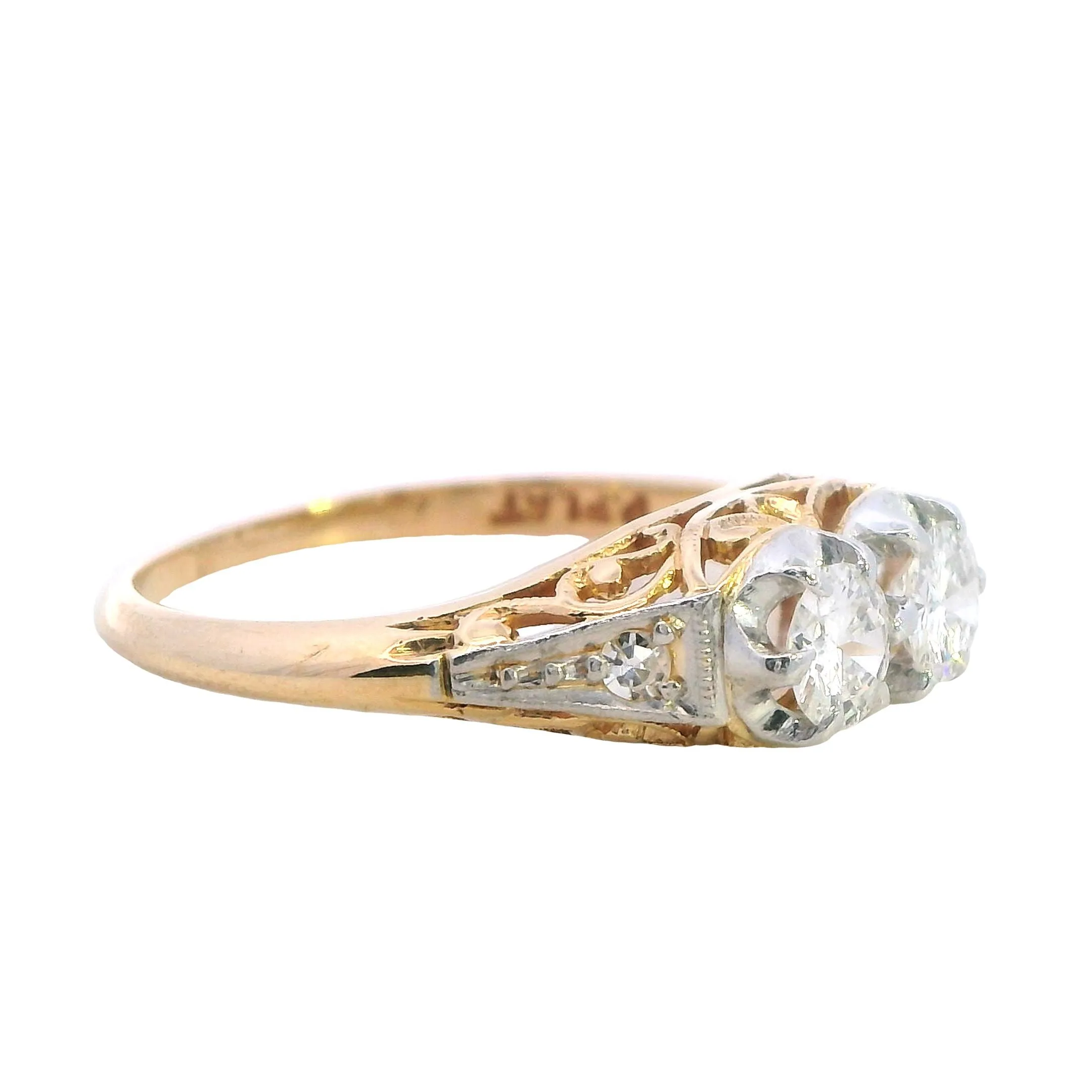 Exquisite 18ct Yellow Gold 4 Stone Diamond Ring