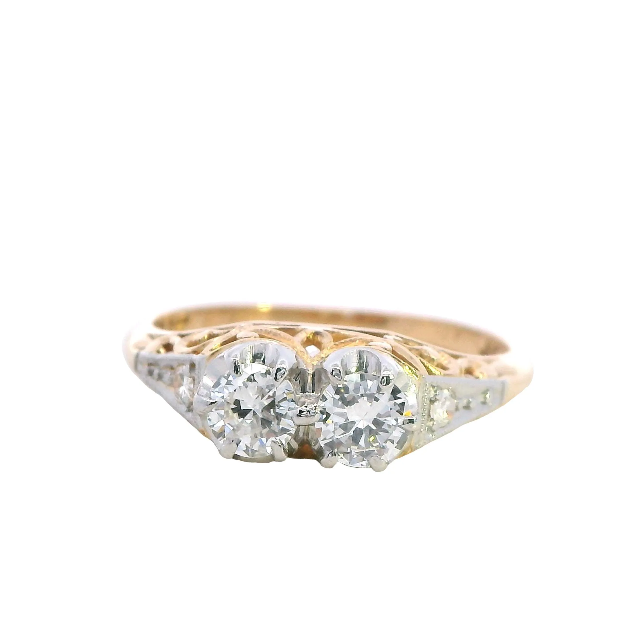 Exquisite 18ct Yellow Gold 4 Stone Diamond Ring