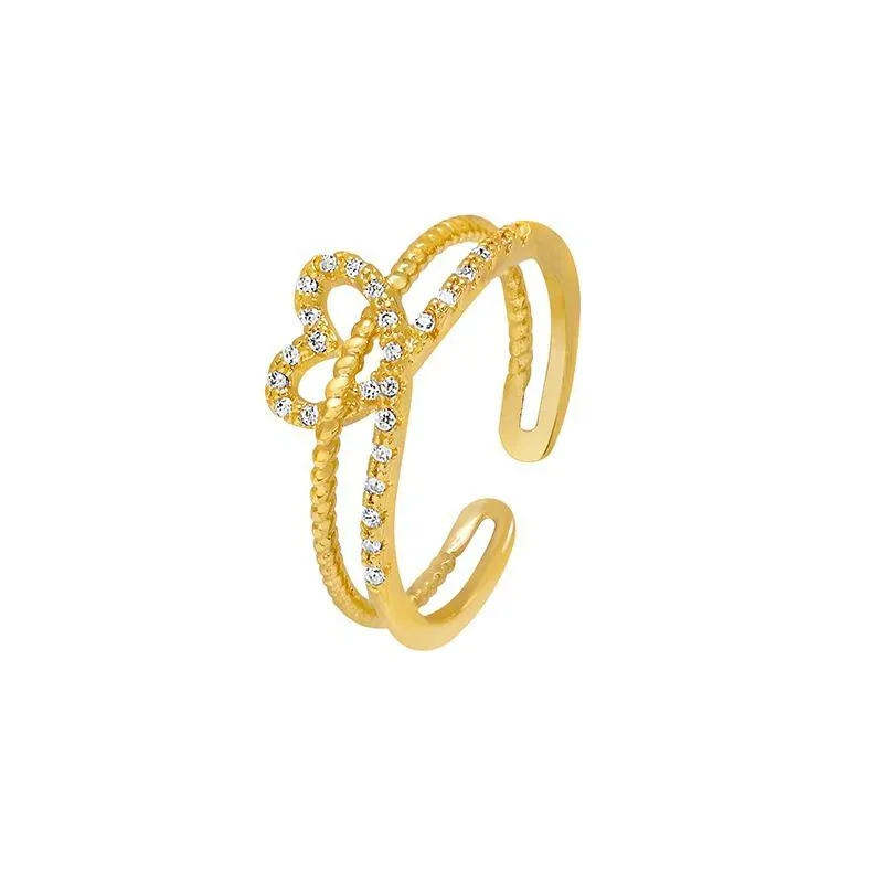 Exquisite Multilayer Twisted Heart Rings