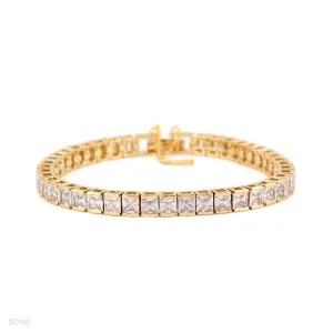 EXQUISITE PRINCESS CUT GOLD BRACELET