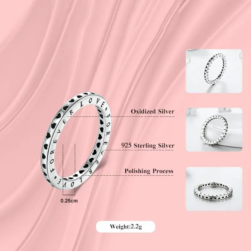 Exquisite Stackable Forever Love Heart Rings