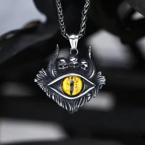 Eye of Hell Stainless Steel Skull Pendant