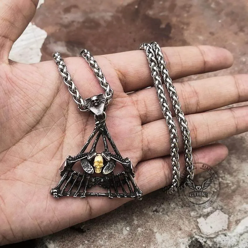 Eye of Providence Stainless Steel Skull Pendant