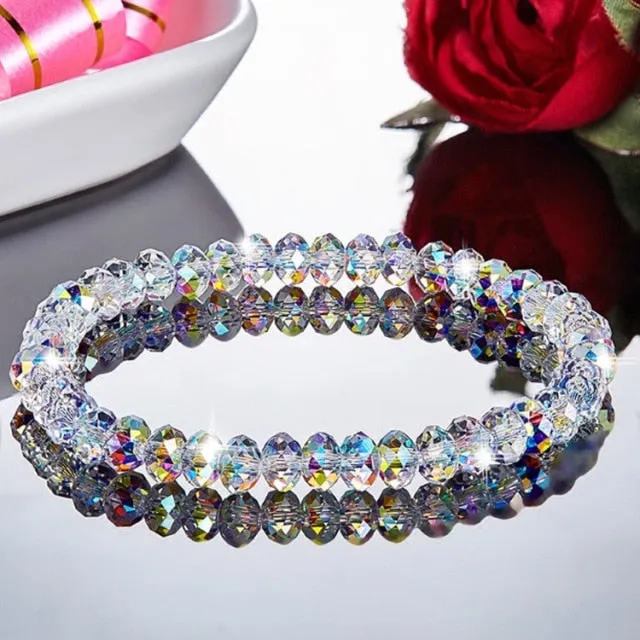 Fashion Colorful AB Crystal Beaded Bracelets For Women