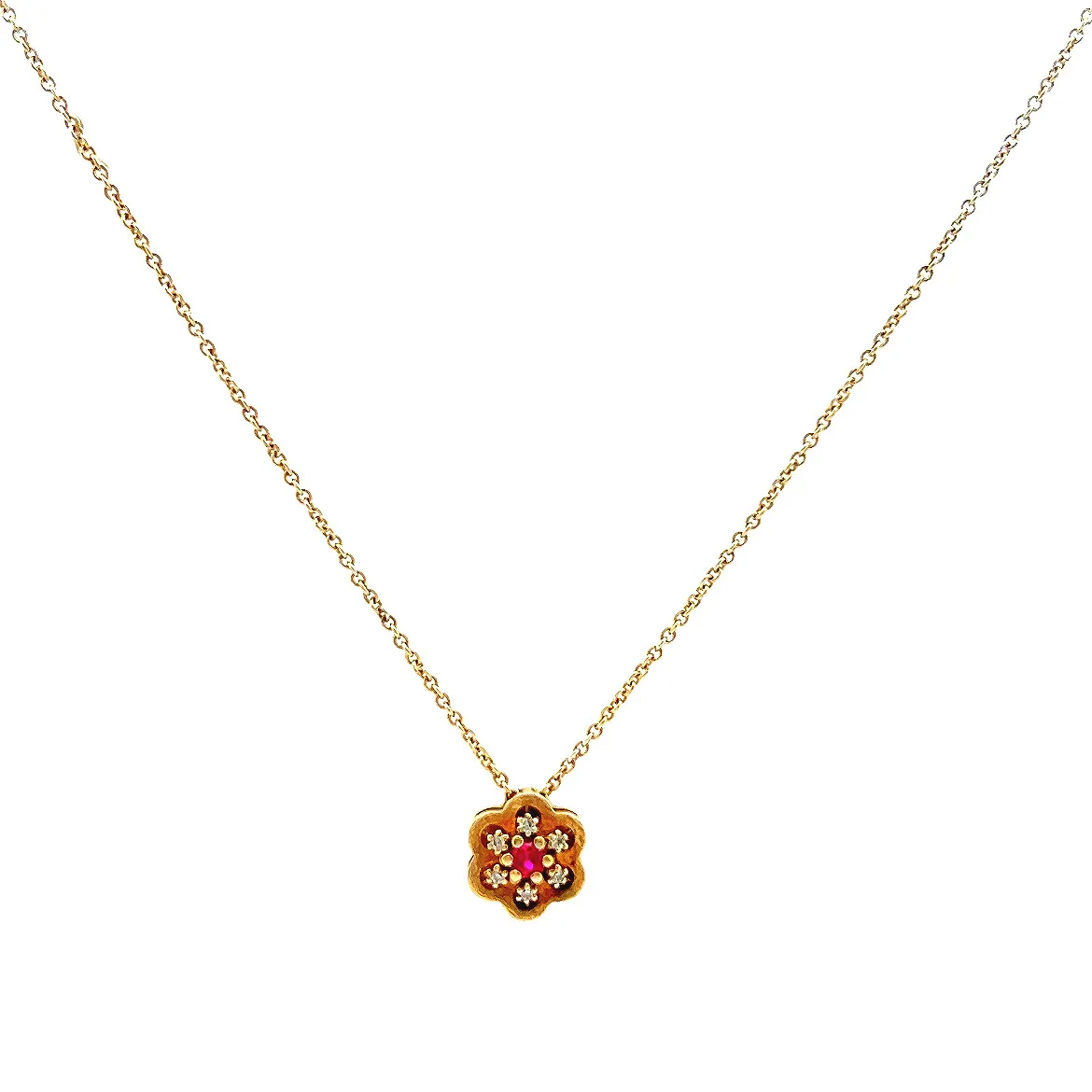 Flower Gemstone Pendant Necklace