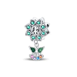 Flower Peace Symbol & Angel Harmony Charm