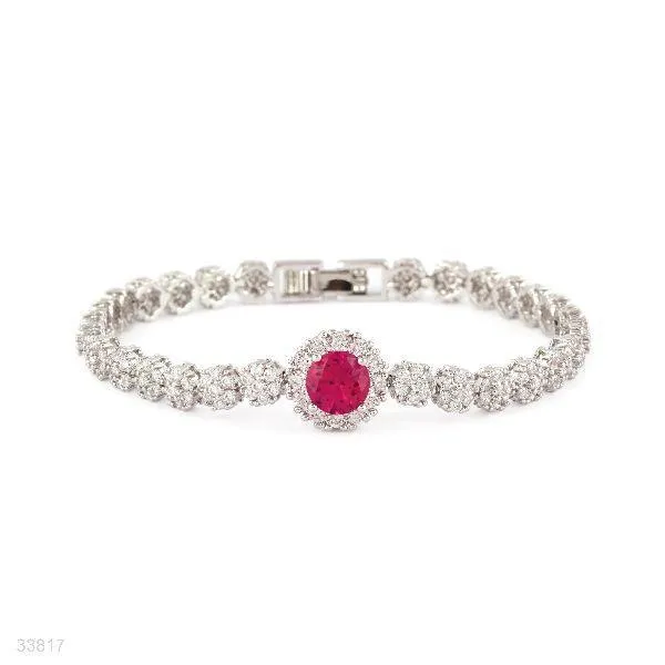 FLOWER QUEEN RED SOLITAIRE BRACELET