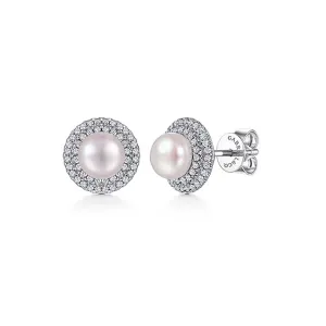Gabriel Diamond Pearl Earrings