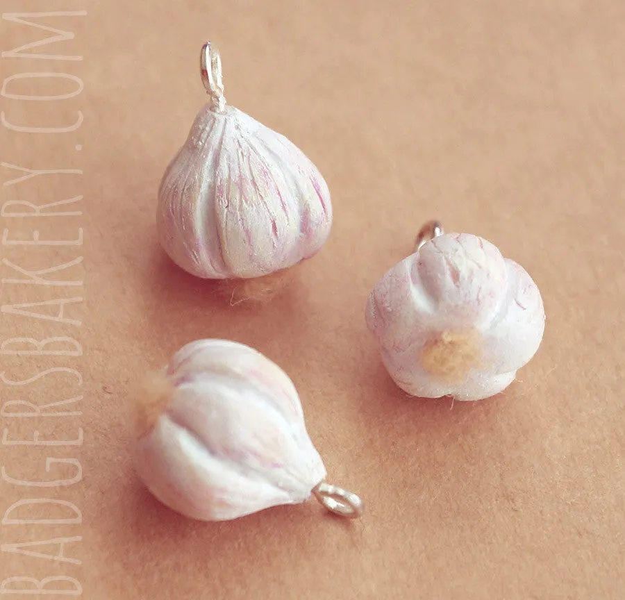 GARLIC EARRINGS Novelty Food Jewelry for Chefs, Cooks and Vampire Hunters