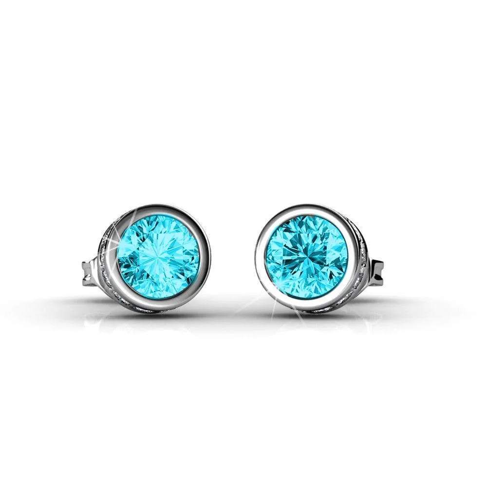 Glamour Classic Stud Earrings - Aqua Marine