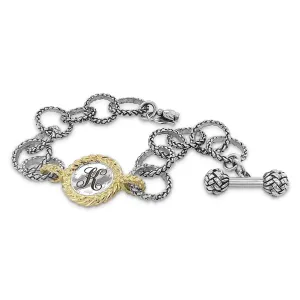 Gold And Silver Elegant Trenza Monogram Bracelet For Engraving