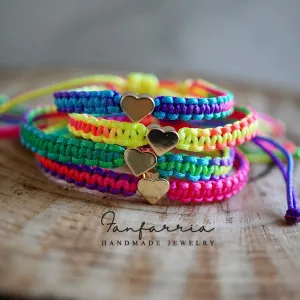 Gold Heart Family Bracelets Colorful Matching Bracelets