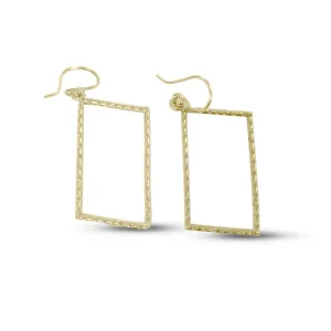 Gold Plated Rectangular Beaded Style Dangle & Drop Earrings