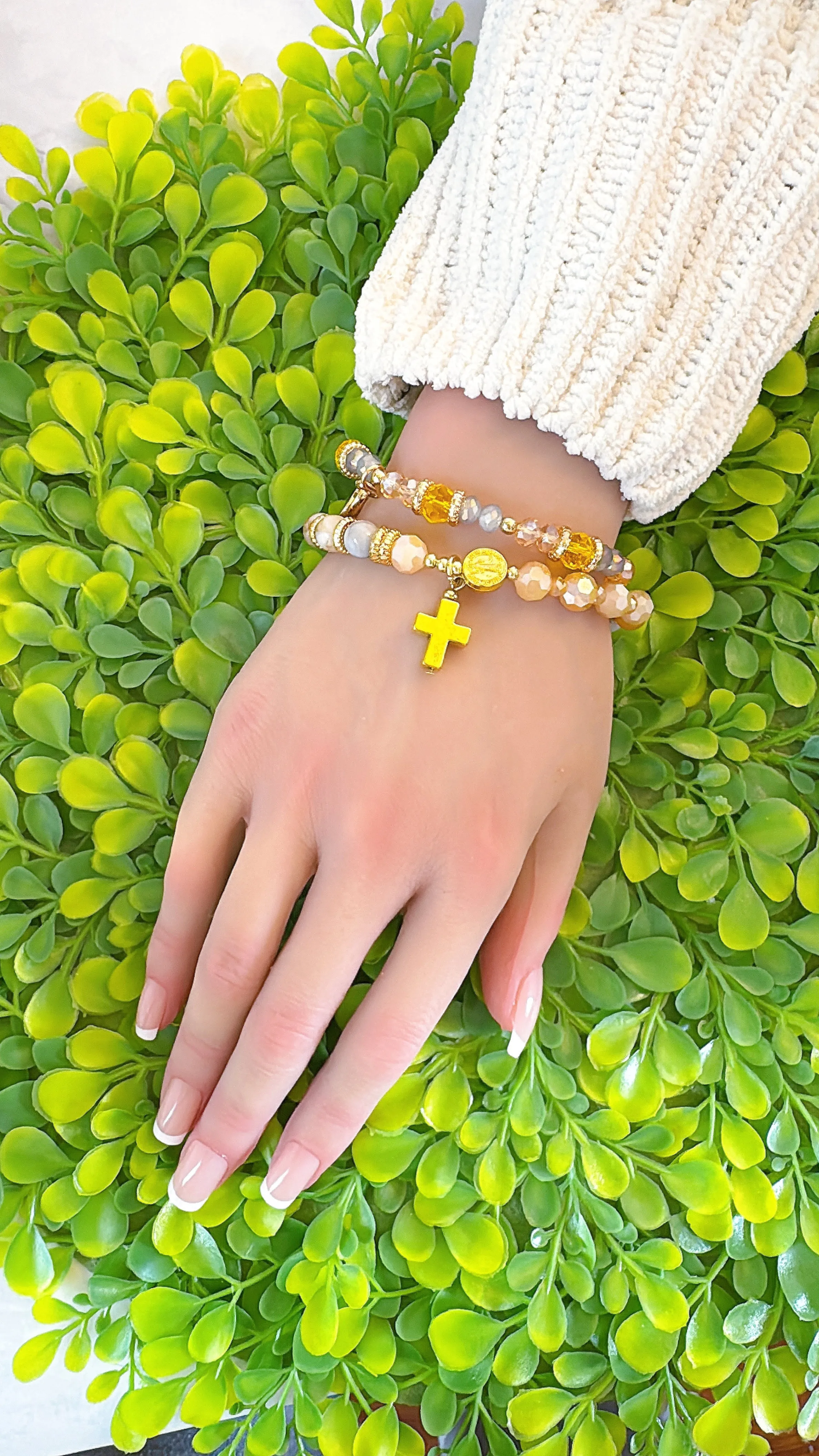 Golden Grace One Decade Rosary Bracelet Set