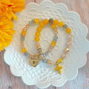 Golden Grace One Decade Rosary Bracelet Set