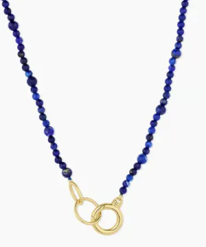 Gorjana Power Gemstone Long Beaded Necklace - Gold/Lapis