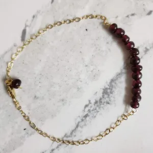 Graceful gold-filled garnet bracelet