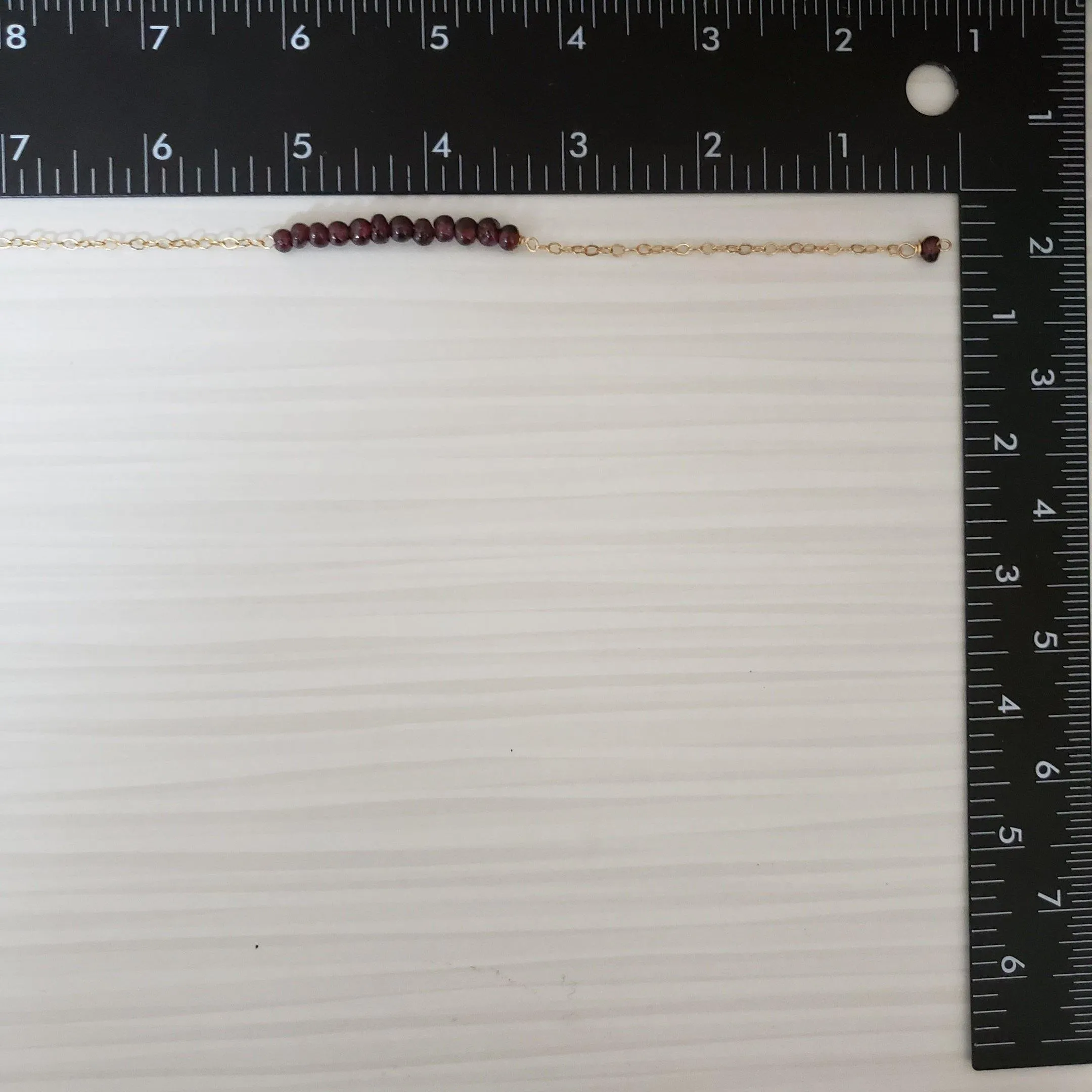 Graceful gold-filled garnet bracelet