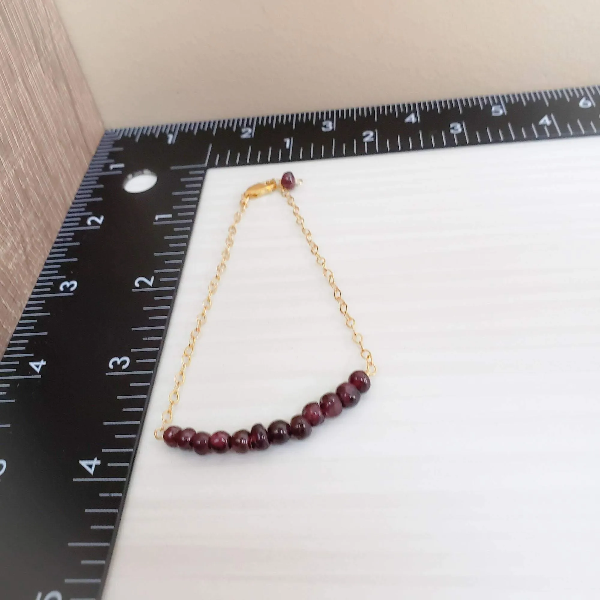 Graceful gold-filled garnet bracelet