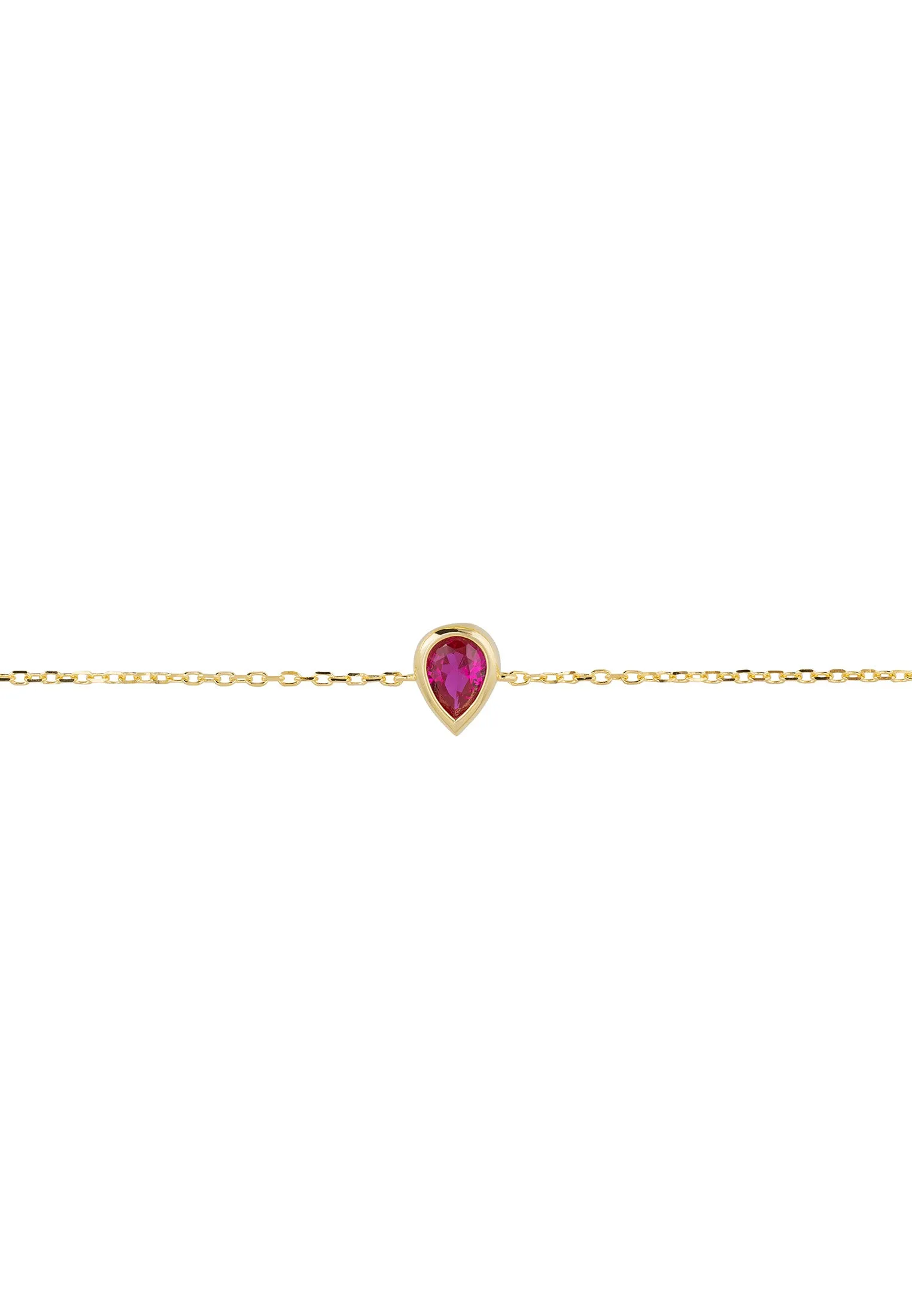 Harriett Mini Teardrop Ruby Bracelet Gold