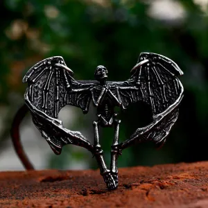 Heart Shape Skeleton Stainless Steel Skull Pendant