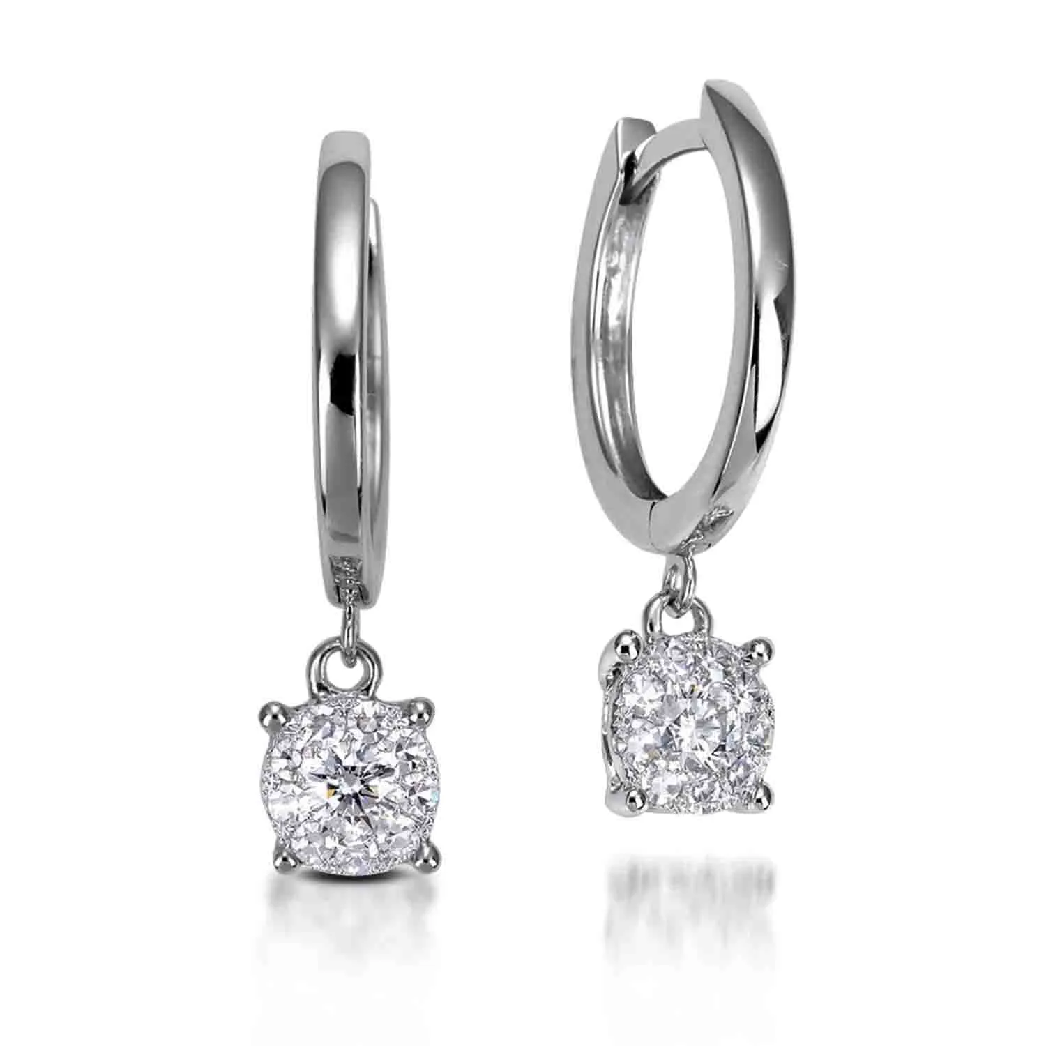 Illusion Setting Drop Earrings
