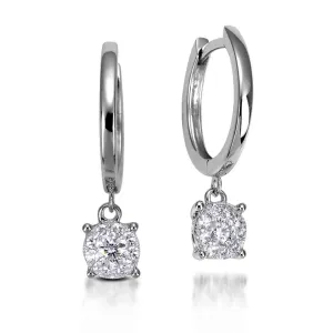 Illusion Setting Drop Earrings