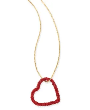 Inc Gold-Tone Beaded Heart Pendant Necklace, 34   3 Extender