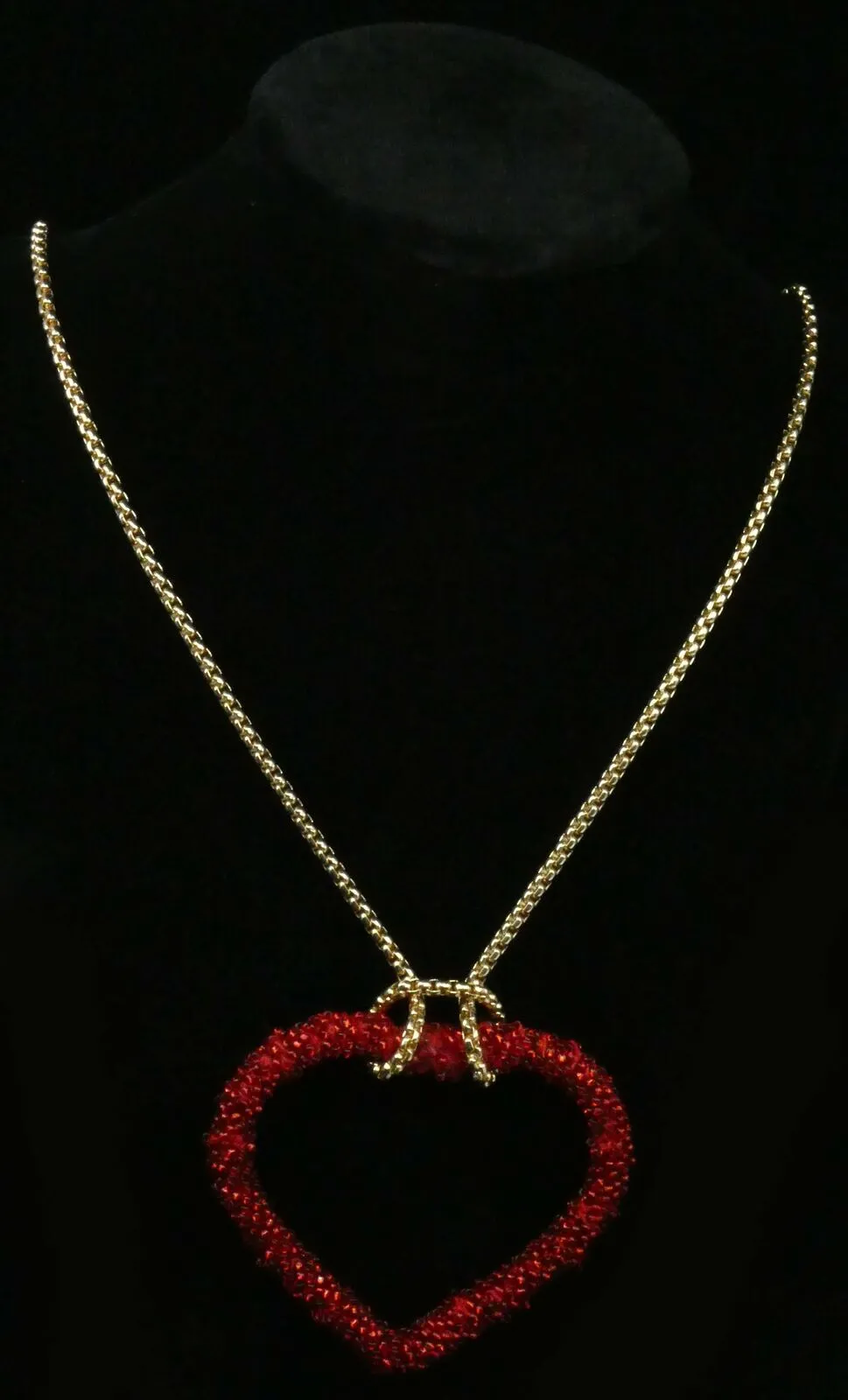 Inc Gold-Tone Beaded Heart Pendant Necklace, 34   3 Extender