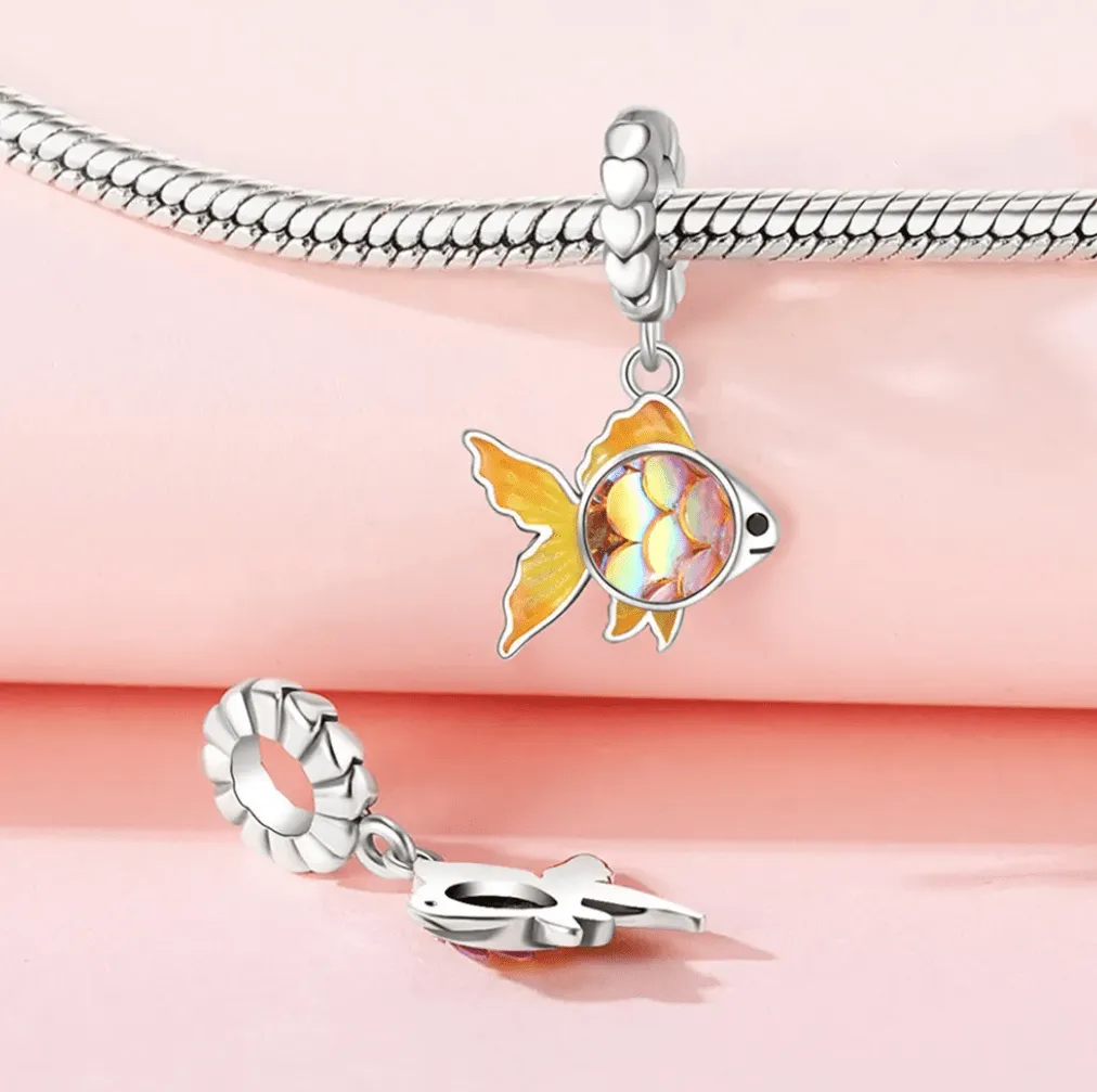 Iridescent Goldfish Dangle Charm