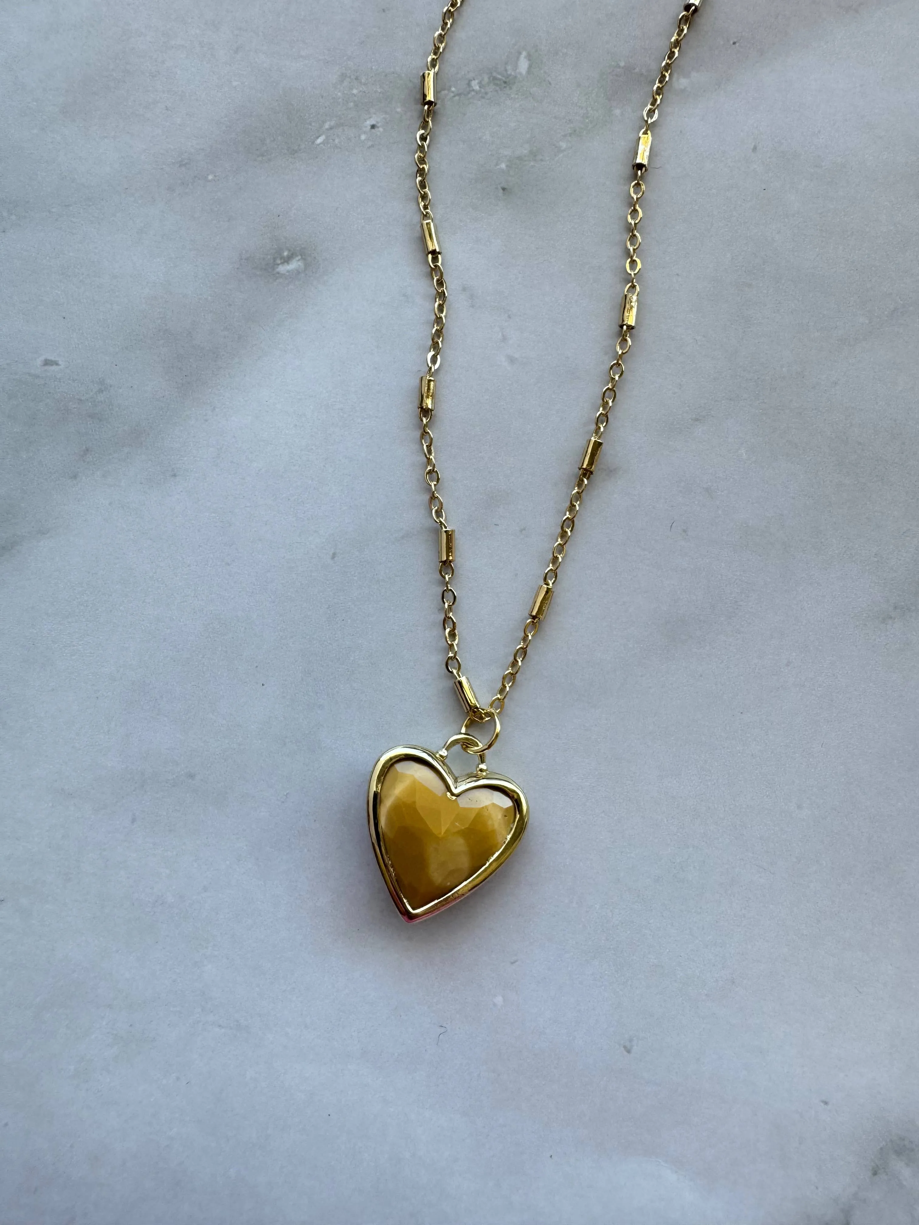 Jalsa Necklace Mookaite Yellow Heart