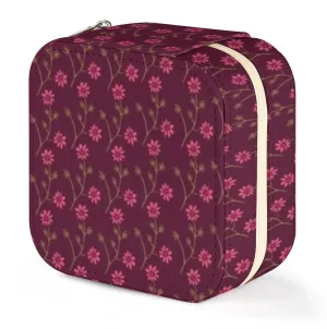 Jewelry Case - Maroon Daisies