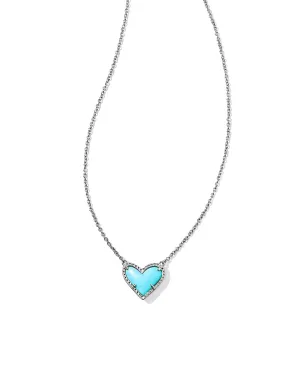 Kendra Scott Elisa Short Pendant Necklace - Silver/Turquoise Magnesite