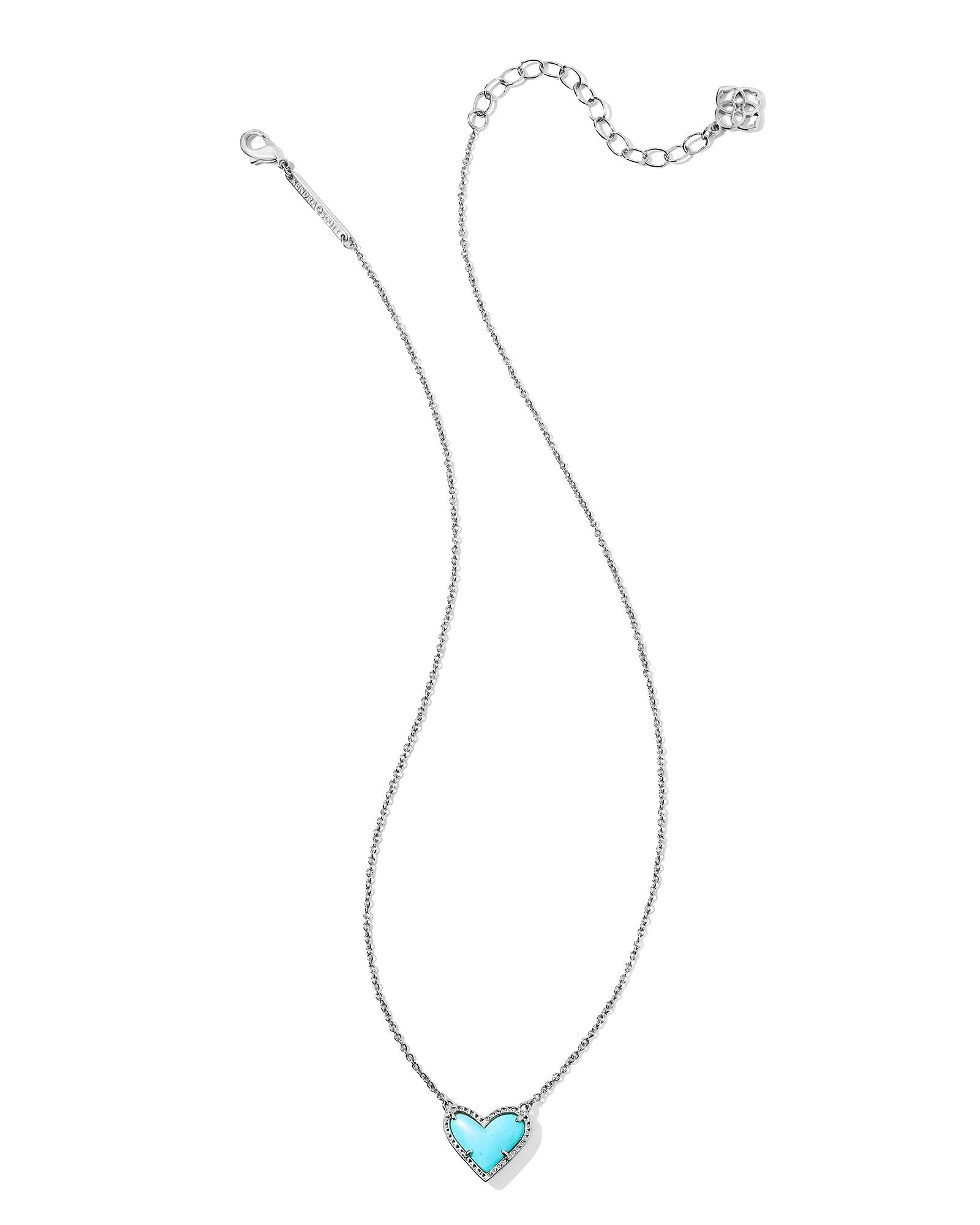Kendra Scott Elisa Short Pendant Necklace - Silver/Turquoise Magnesite