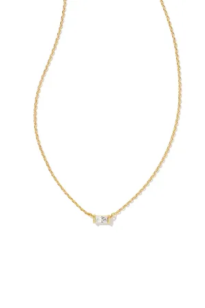 Kendra Scott: Juliette White Crystal Pendant Necklace - Gold