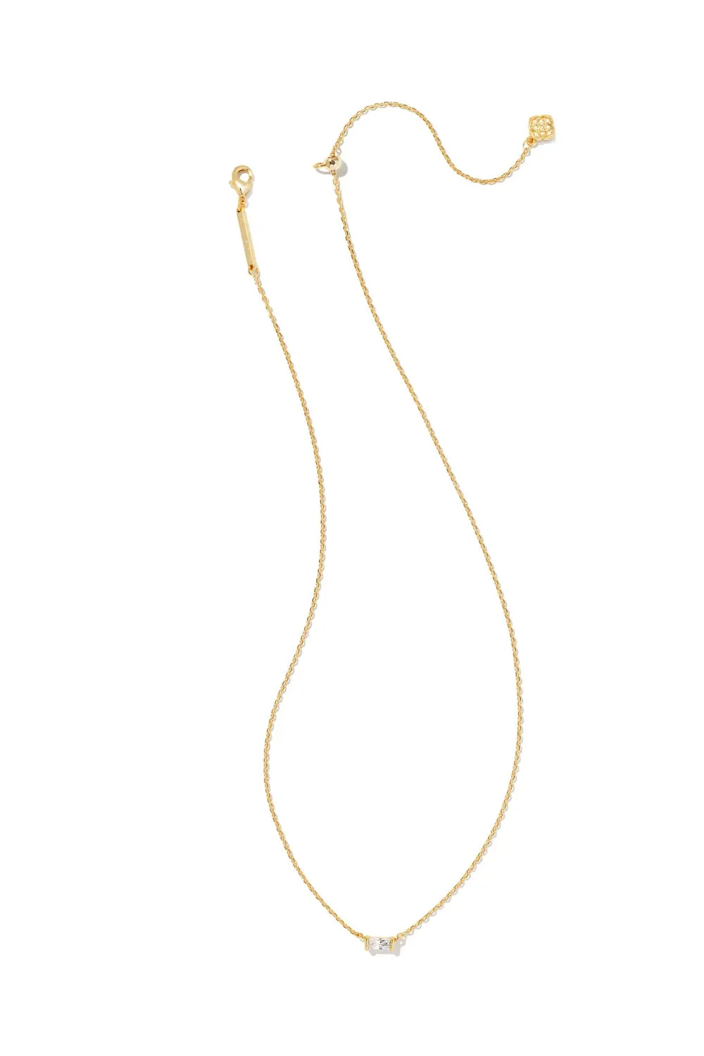 Kendra Scott: Juliette White Crystal Pendant Necklace - Gold