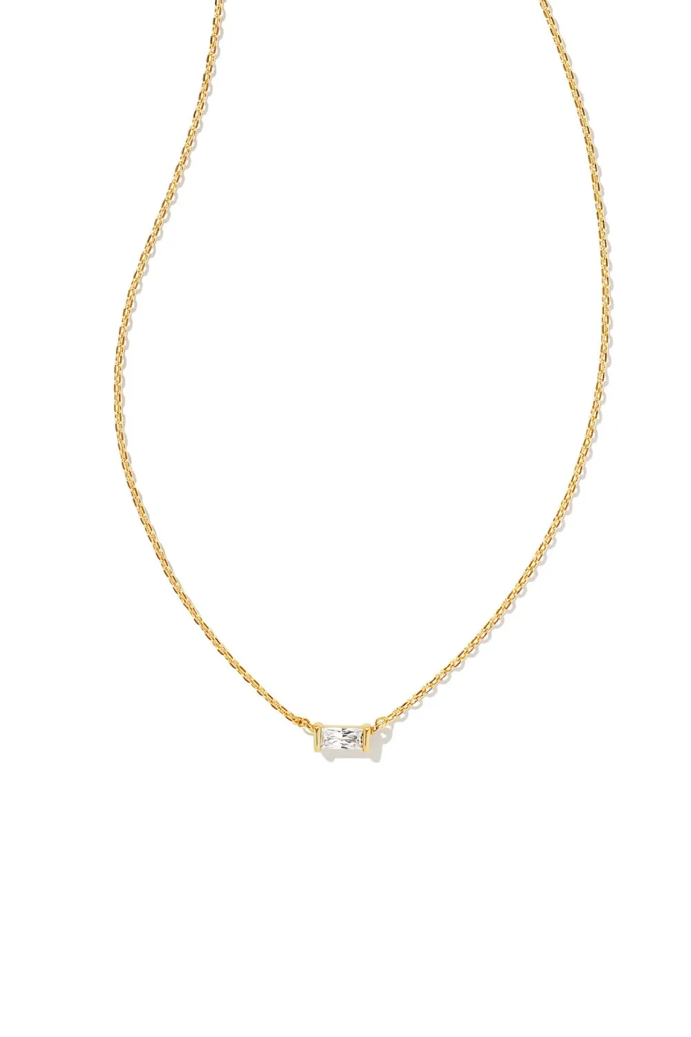 Kendra Scott: Juliette White Crystal Pendant Necklace - Gold
