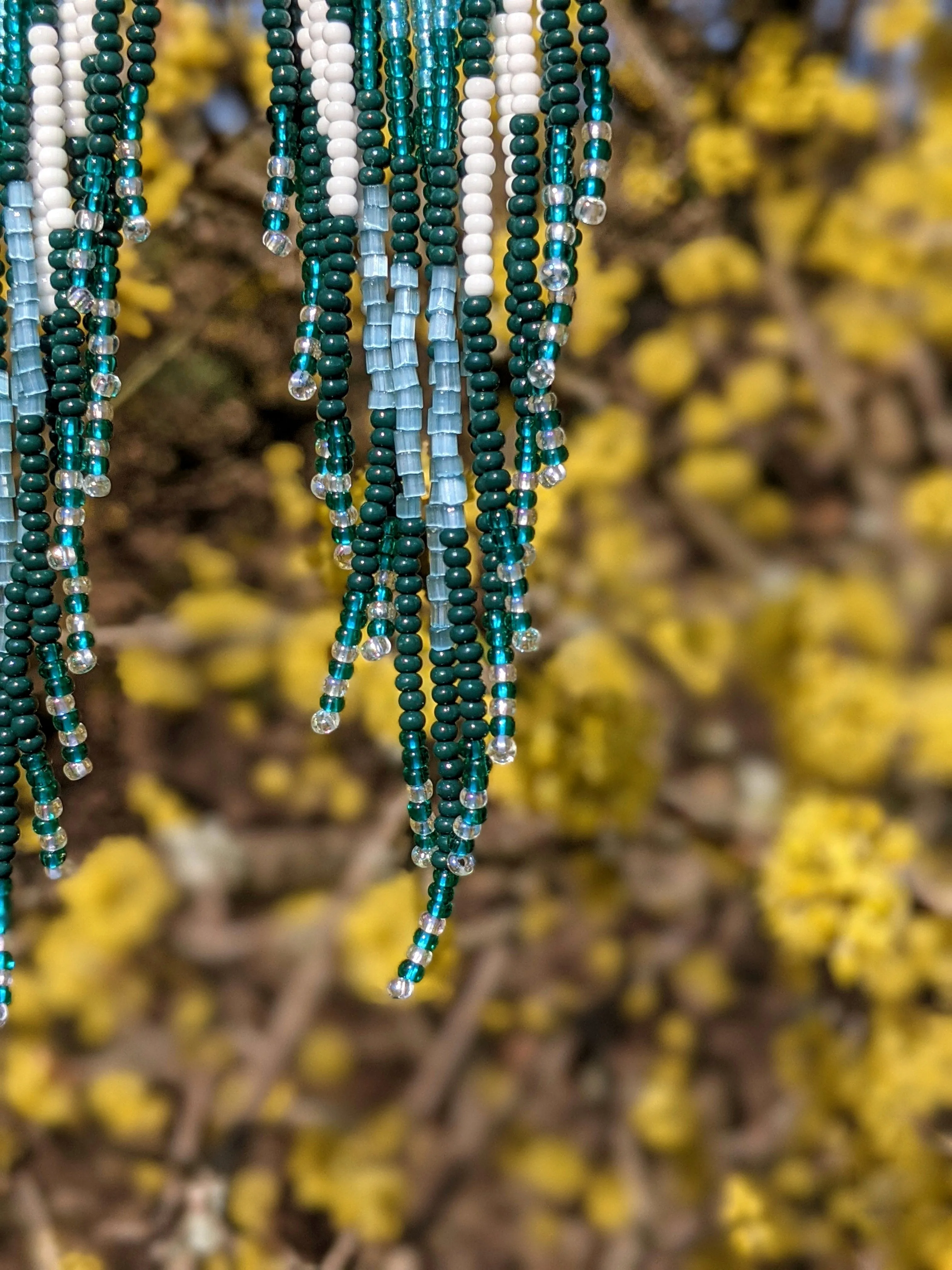 Khalida Teal Boho Beaded Earrings