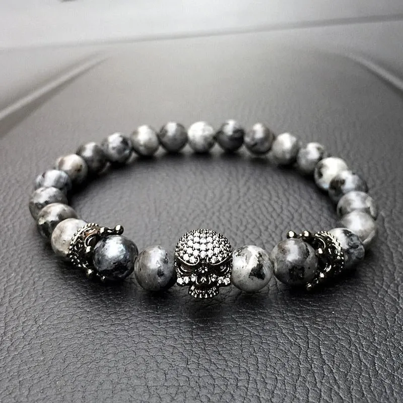 Labradorite Exodus Skull Beaded Bracelet