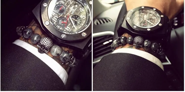 Labradorite Exodus Skull Beaded Bracelet