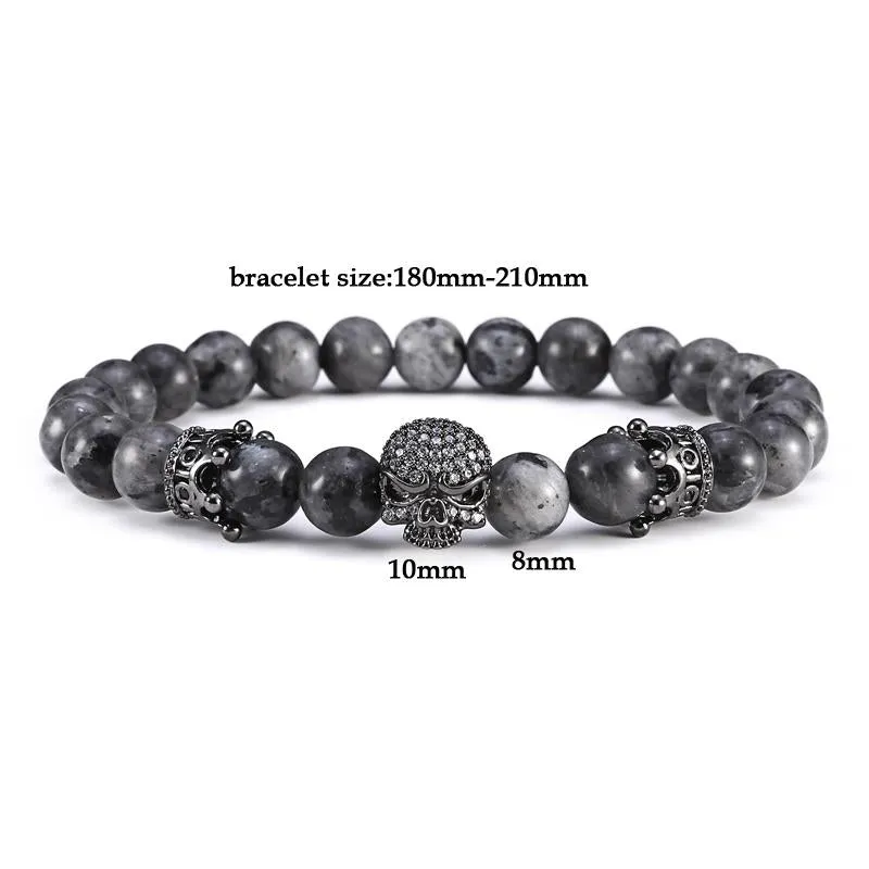 Labradorite Exodus Skull Beaded Bracelet