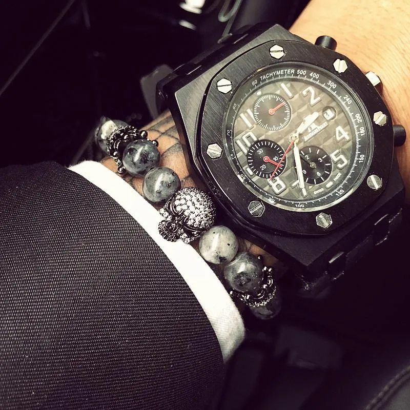 Labradorite Exodus Skull Beaded Bracelet