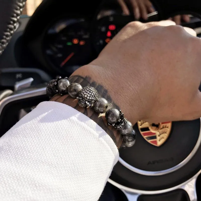 Labradorite Exodus Skull Beaded Bracelet